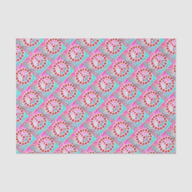 Peace Sign Flowers Tissue Paper (Front)
