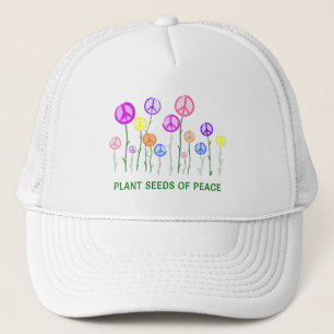 Peace Sign Flowers Trucker Hat