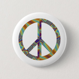 Peace Sign Fractal Geometric 001 6 Cm Round Badge