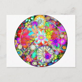 peace sign garden postcard
