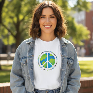 Peace Sign Globe Typography Tri-Blend Shirt