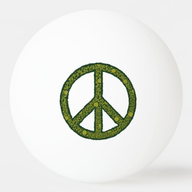 peace sign green ping pong ball (Front)