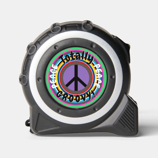 Peace Sign Groovy  Green Red Purple 1 (Front)
