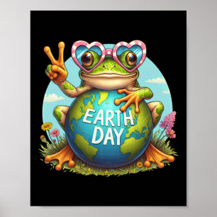 Peace Sign Hand Frog Kids Mens Womens Earth Day Fr