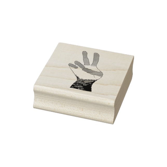 Peace Sign Hand Rubber Stamps (Stamp)