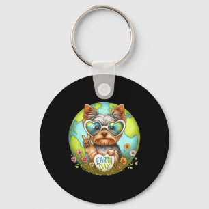 Peace Sign Hand Yorkshire Terrier Kids Mens Womens Key Ring