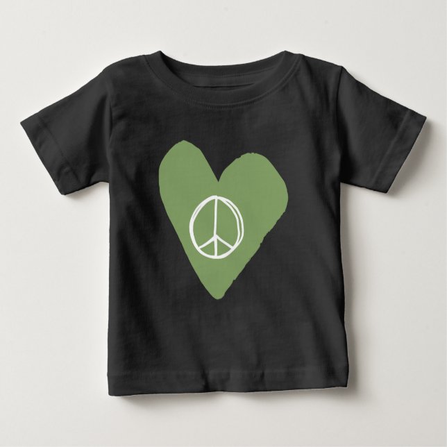 Peace Sign Heart Baby T-Shirt (Front)
