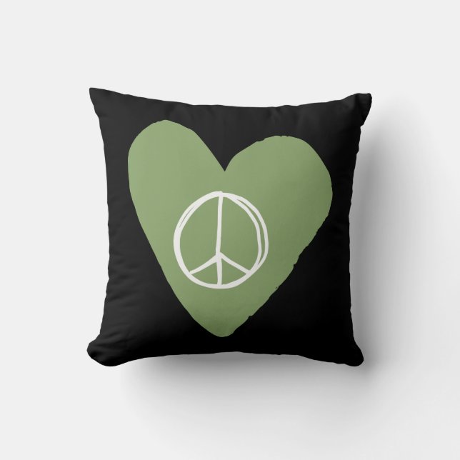 Peace Sign Heart Cushion (Front)