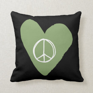 Peace Sign Heart Cushion