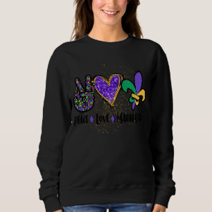 Peace Sign Heart Fleur De Lys Hippie Peace Love Ma Sweatshirt