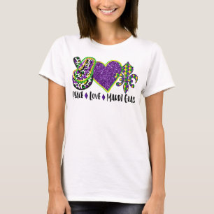 Peace Sign Heart Fleur De Lys Hippie Peace Love Ma T-Shirt