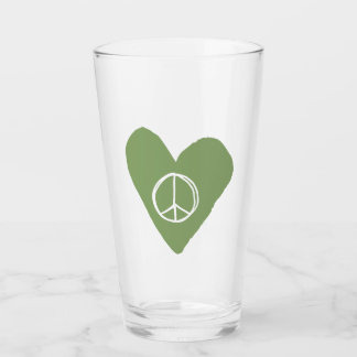 Peace Sign Heart Glass