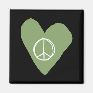 Peace Sign Heart Magnet