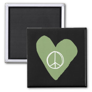 Peace Sign Heart Magnet