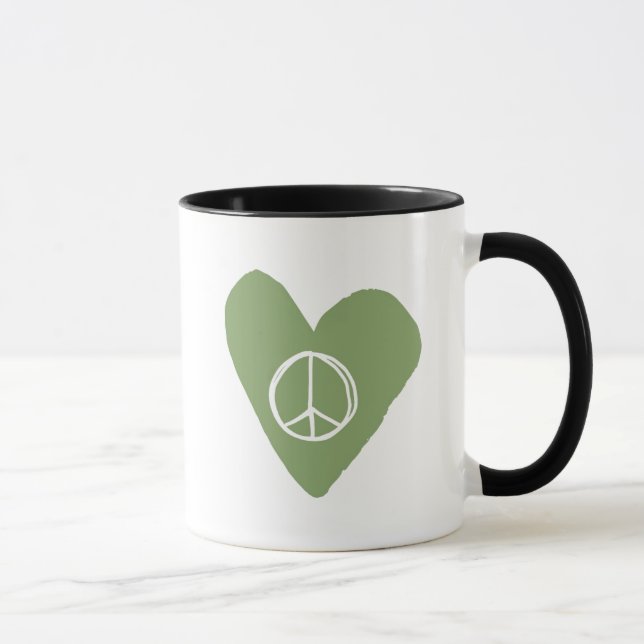 Peace Sign Heart Mug (Right)