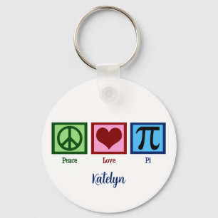Peace Sign Heart Pi Symbol Key Ring