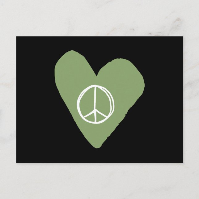 Peace Sign Heart Postcard (Front)
