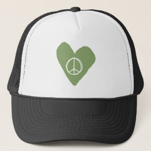 Peace Sign Heart Trucker Hat