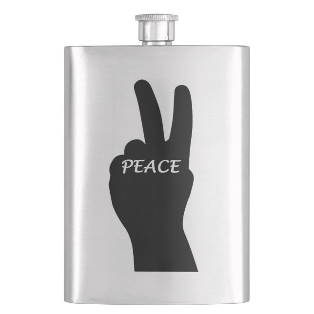 PEACE SIGN HIP FLASK (Front)