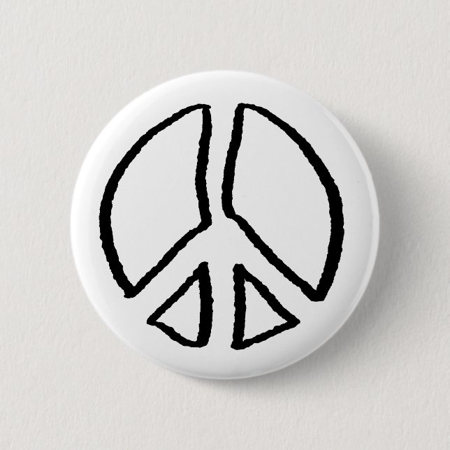 Peace Sign Hollow 6 Cm Round Badge (Front)
