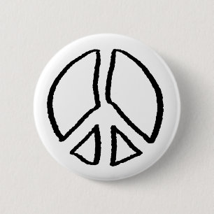 Peace Sign Hollow 6 Cm Round Badge