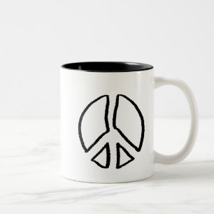 Peace Sign Hollow Two-Tone Coffee Mug