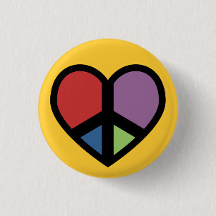 Peace Sign in a Heart Button