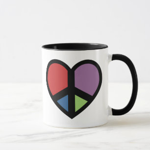 Peace Sign In A Heart Mug