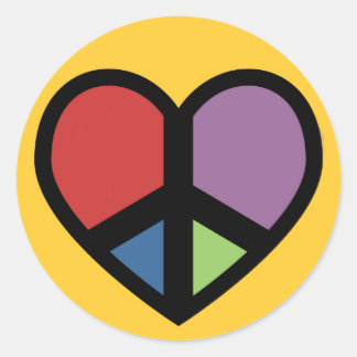 Peace Sign In A Heart Stickers