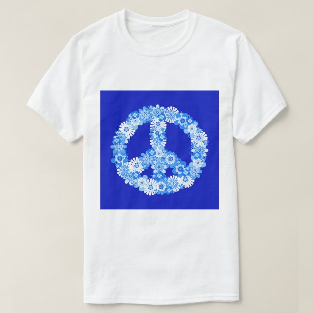 Peace Sign in Blue T-Shirt (Design Front)