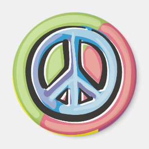Peace Sign in Pastel Colours Magnet