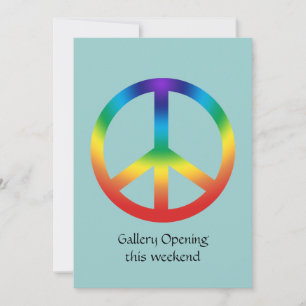 Peace Sign in Rainbow colours Invitation
