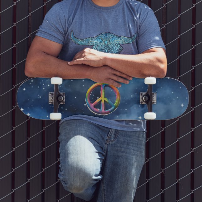 Peace Sign in Space Skateboard (Outdoor 3)