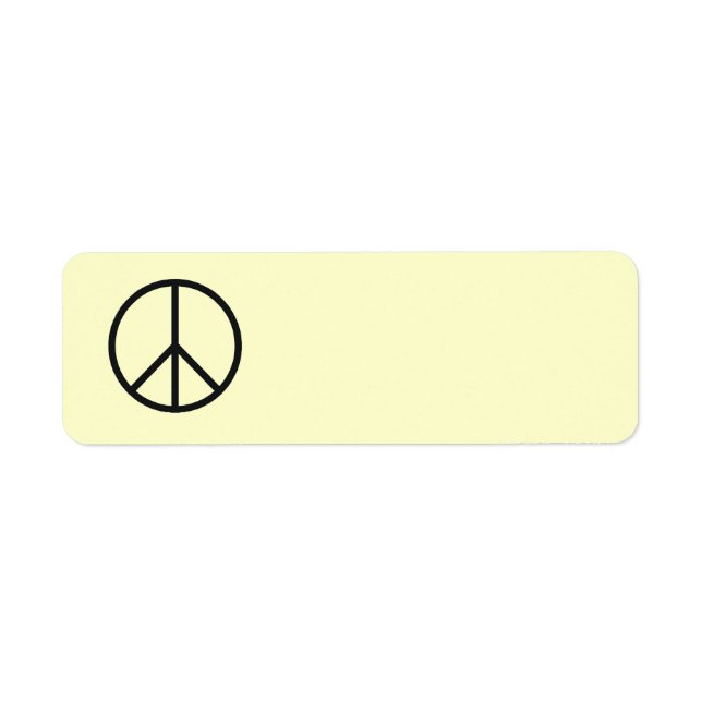 Peace Sign Label- Customise Background Colour Return Address Label (Front)