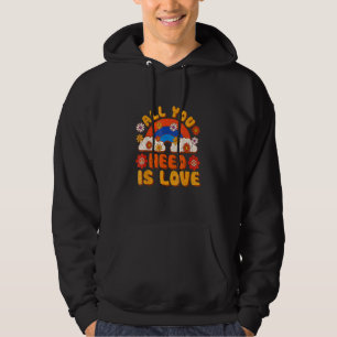 Peace Sign Love 1960s 1970s Tie Dye Groovy Hippie Hoodie