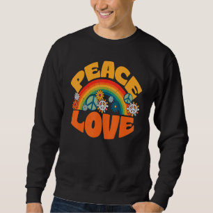 PEACE SIGN LOVE 1960s 1970s Tie Dye Groovy Hippie Sweatshirt