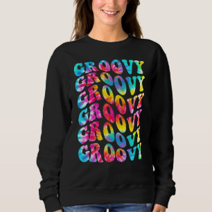 Peace Sign Love 1960s 1970s Tie Dye Groovy Hippie Sweatshirt
