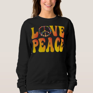 Peace Sign Love 1960s 1970s Tie Dye Groovy Hippie Sweatshirt