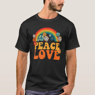 PEACE SIGN LOVE 1960S 1970S Tie Dye Groovy Hippie T-Shirt