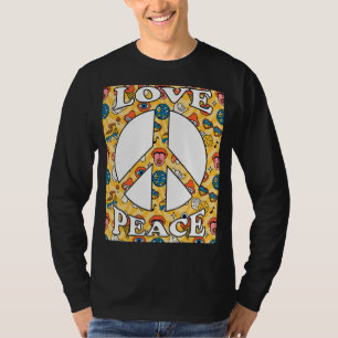 Peace Sign Love 60s 70s 80s 90s Retro Hippie Vinta T-Shirt