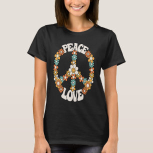 Peace Sign Love 60s 70s Costume Groovy Hippie Them T-Shirt