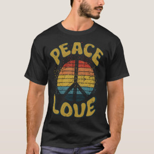 Peace Sign Love 60s 70s Costume Groovy Hippie Them T-Shirt