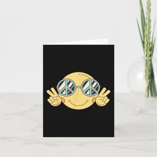 PEACE SIGN LOVE 60s 70s Groovy Hippie Costume Hall Card (Front)