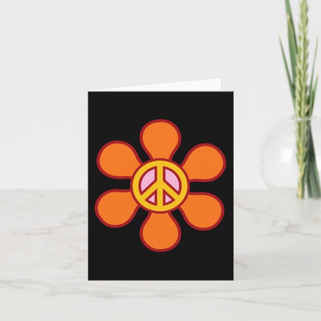 PEACE SIGN LOVE 60s 70s Groovy Hippie Costume Hall Card (Front)