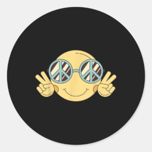 Peace Sign Love 60s 70s Groovy Hippie Costume Hall Classic Round Sticker