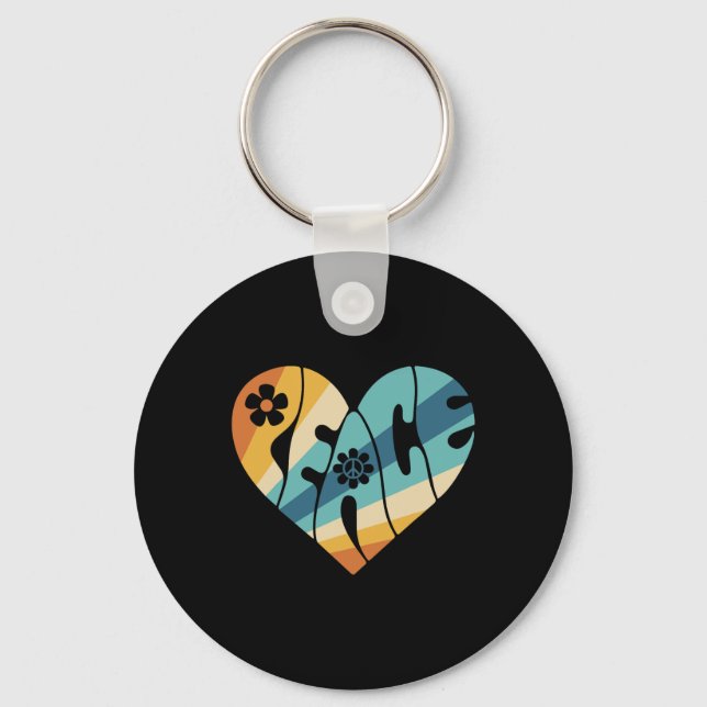 PEACE SIGN LOVE 60s 70s Groovy Hippie Costume Hall Key Ring (Front)