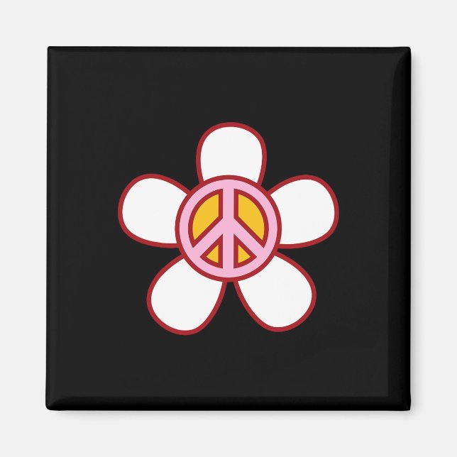 PEACE SIGN LOVE 60s 70s Groovy Hippie Costume Hall Magnet (Front)