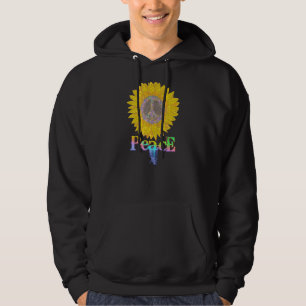 Peace Sign Love 60's 70's Hippie Tie Dye Colourful Hoodie