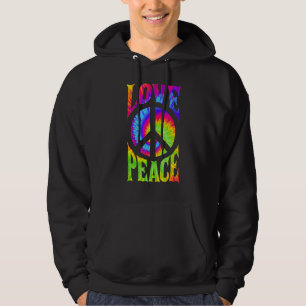 Peace Sign Love 60s 70s Tie Dye Hippie Costume 1 Hoodie