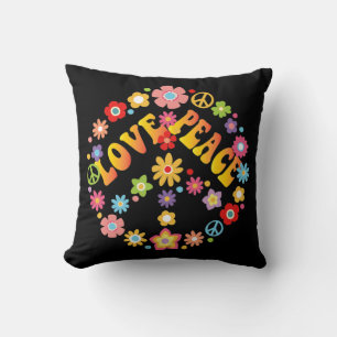 PEACE SIGN LOVE 60s 70s Tie Dye Hippie Costume Cushion